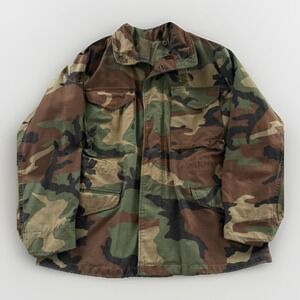 Vintage US Army M-65 Field Coat‎ 1983 Cold Weather Camo Small Short